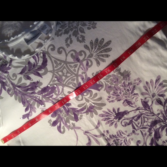 Alfred Dunner Top Elbow Length Embellished - Picture 4 of 7